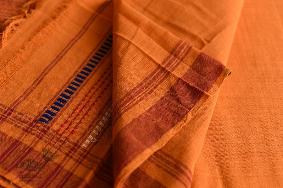 shop Handwoven Baiga Tribal Wedding Saree - Yellow