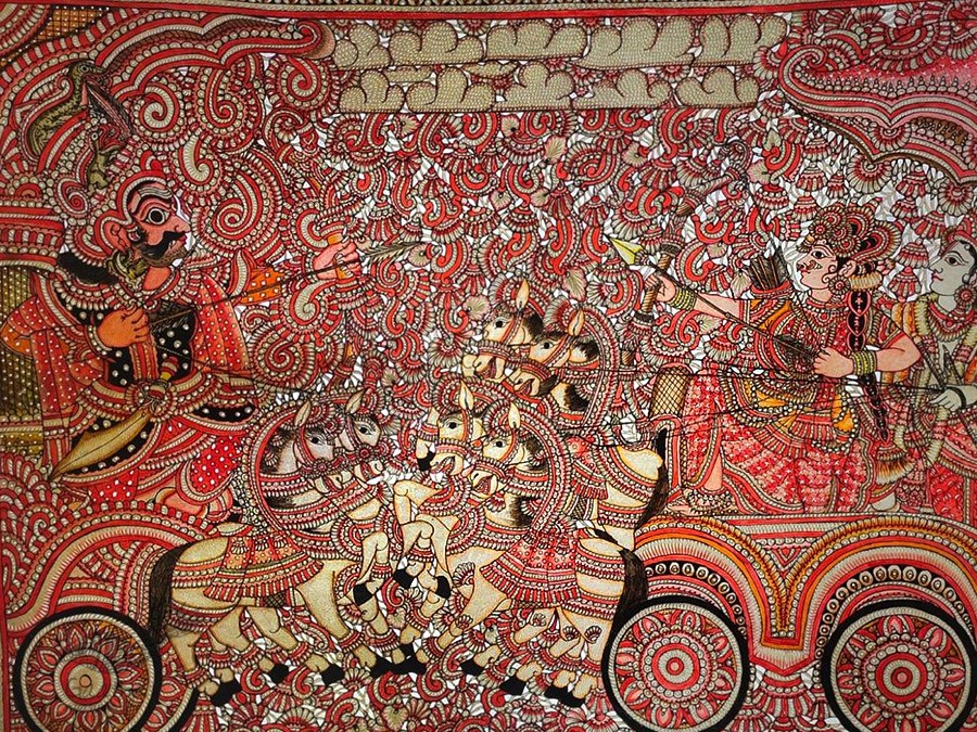 Tholu Bommalata ✪ Leather Painting ✪ Narakasura Vodha Painting