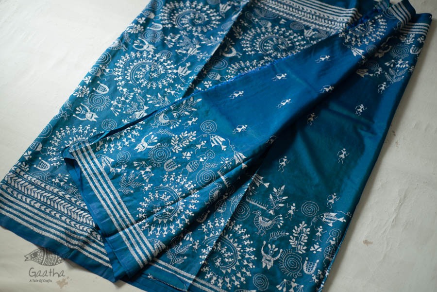 shop Kantha Hand Embroidered Silk Saree