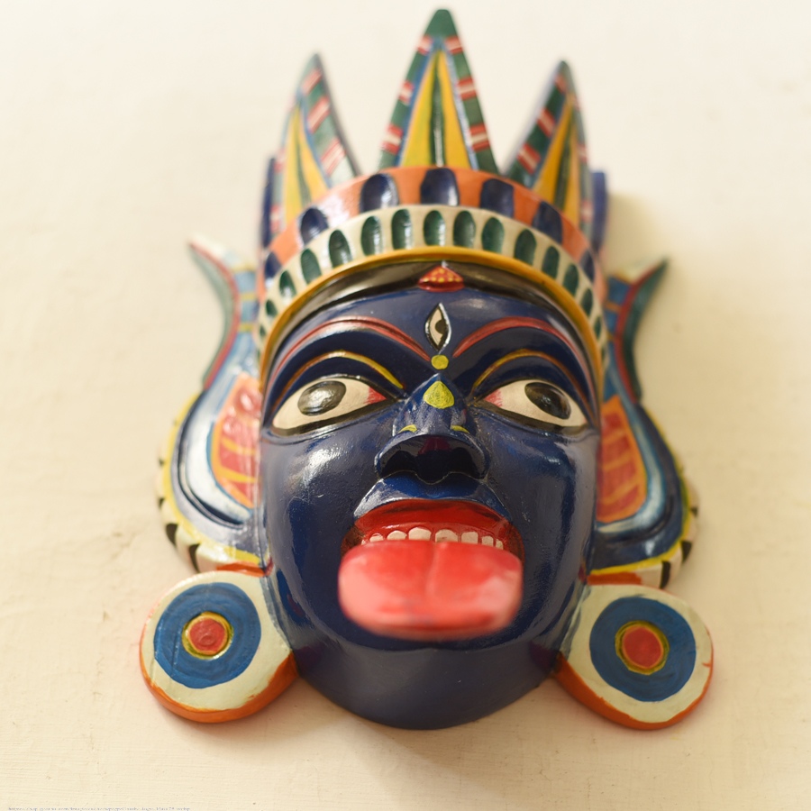 shop handmade wooden mask - kaali