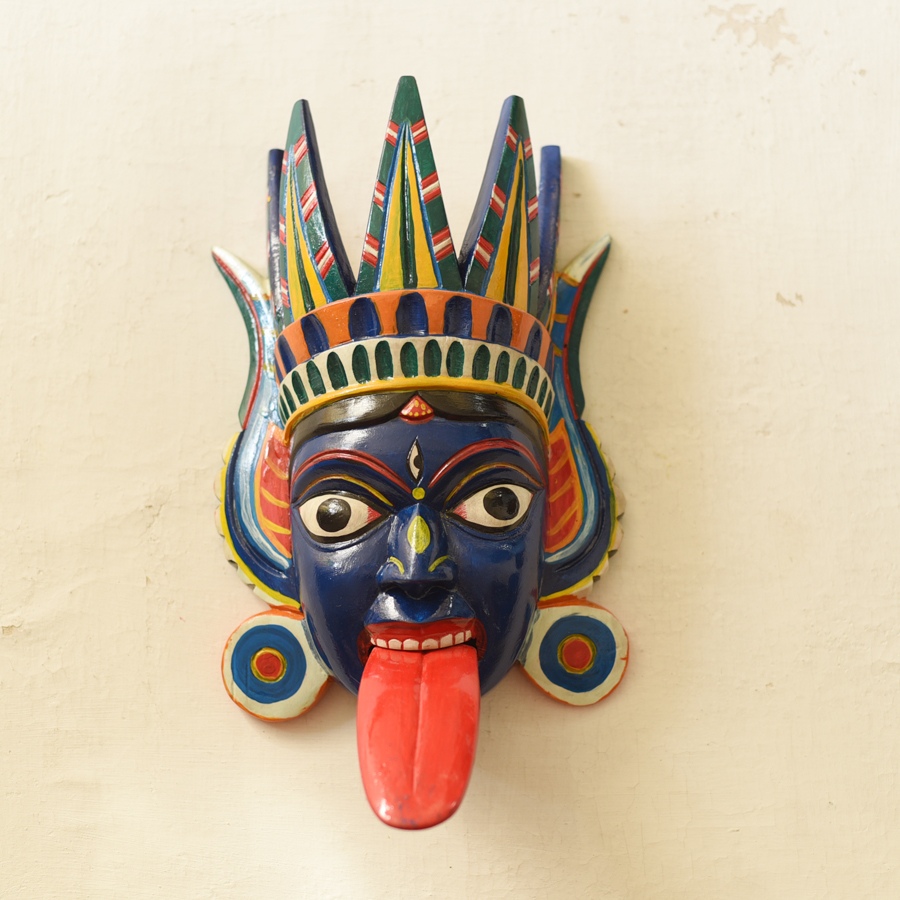 shop handmade wooden mask - kaali