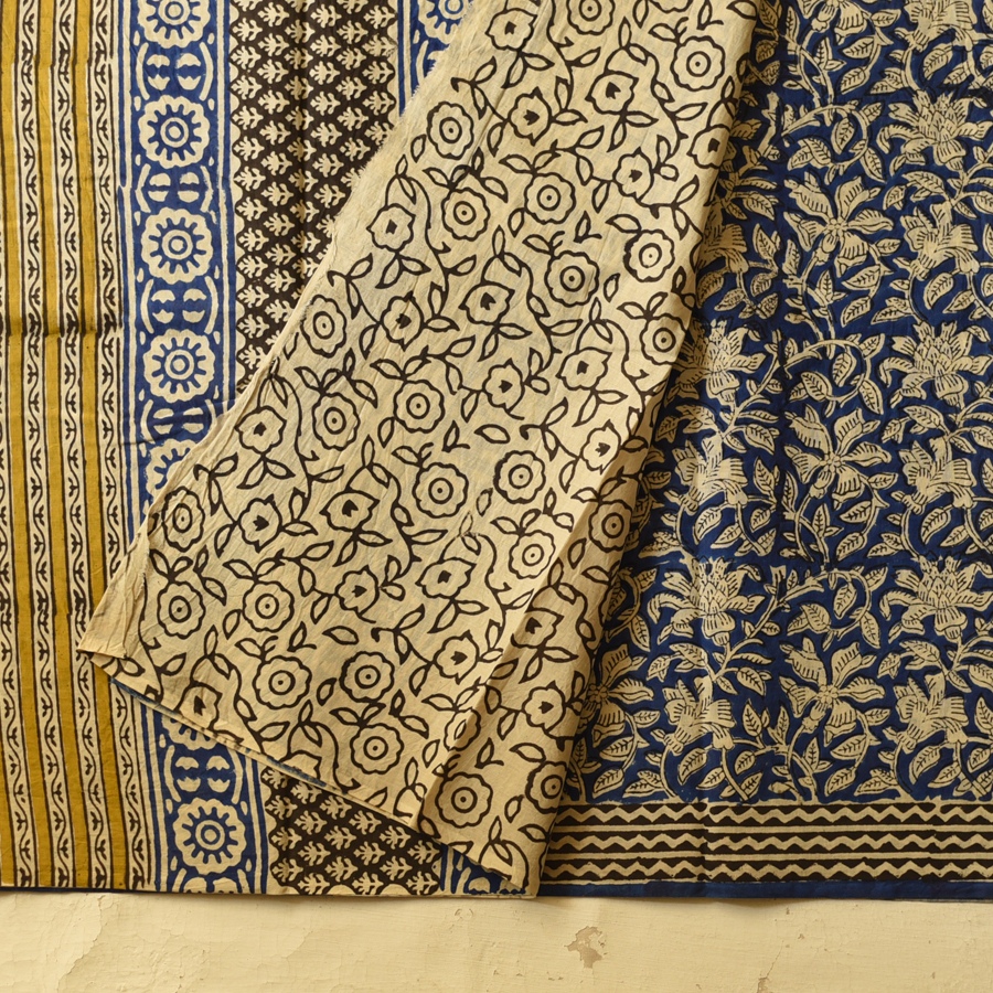 shop Bagru Block Printed Cotton Saree