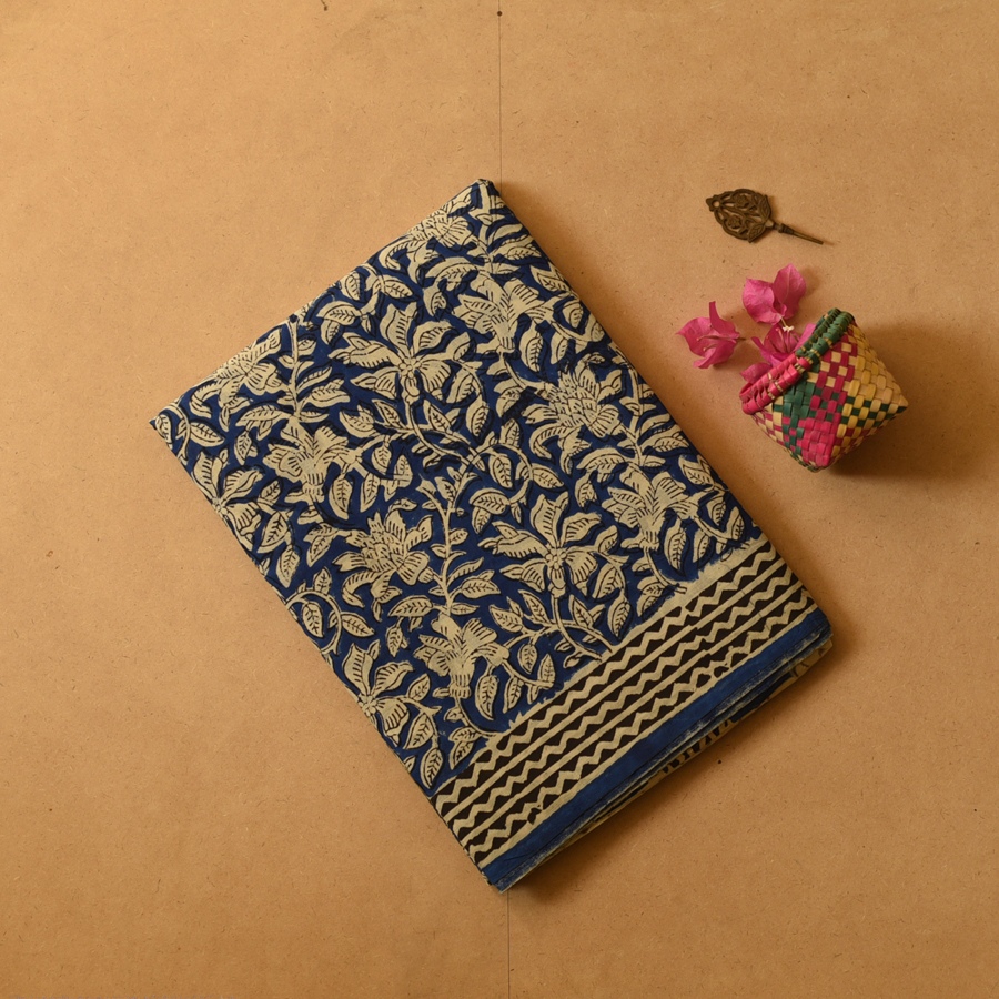 shop Bagru Block Printed Cotton Saree