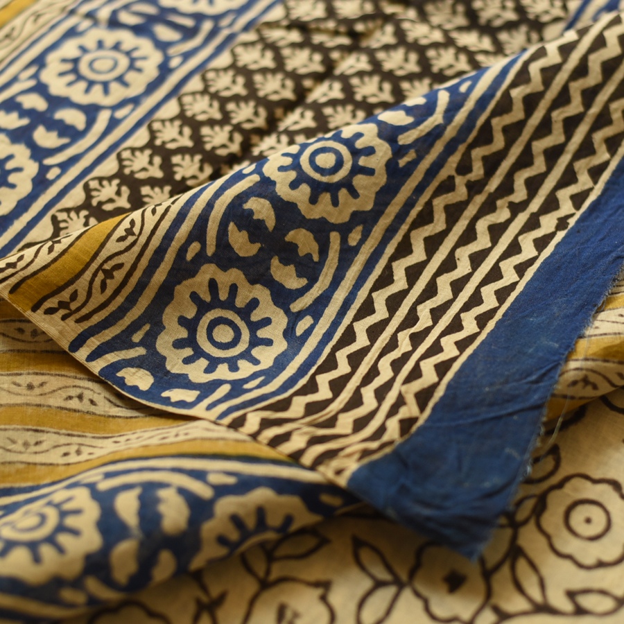 shop Bagru Block Printed Cotton Saree
