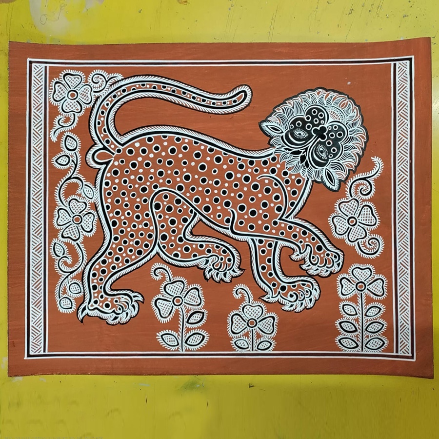 shop Mandana Art - Painting  of Lion ( 11 x 14 inch)