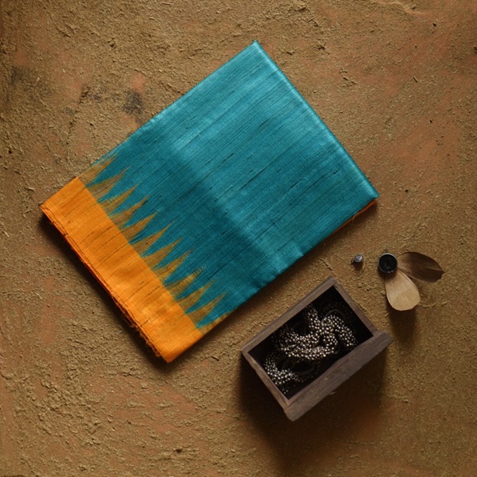 shop Handwoven Pure Tussar Ghicha Silk Saree