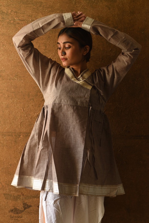 shop Handloom Cotton - Stitched Plain Kediyu