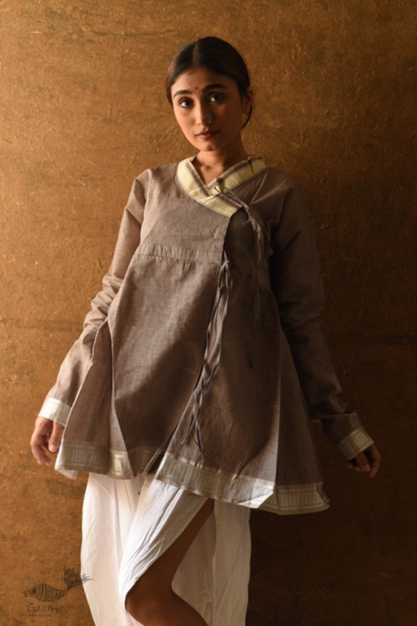 shop Handloom Cotton - Stitched Plain Kediyu