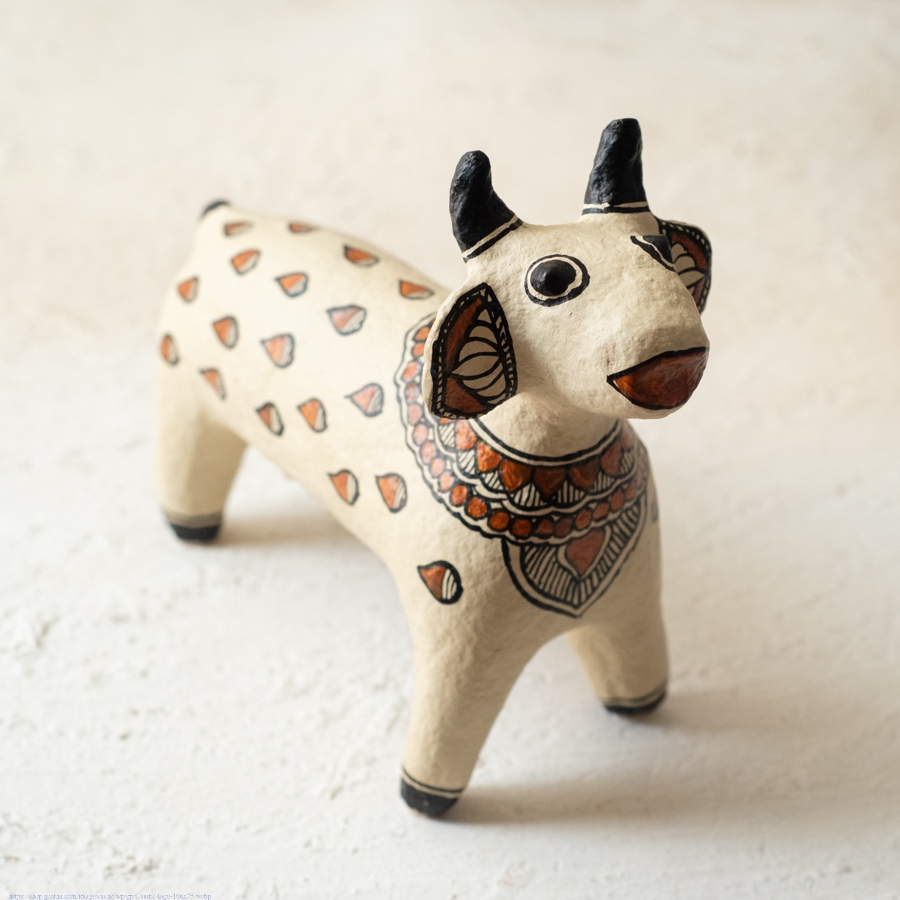 shop Madhubani Hand Painted Paper Mache ~ big cow