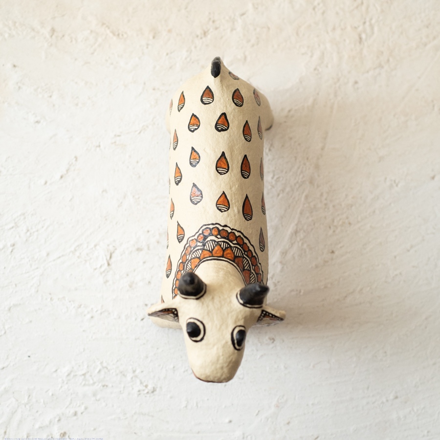 shop Madhubani Hand Painted Paper Mache ~ big cow