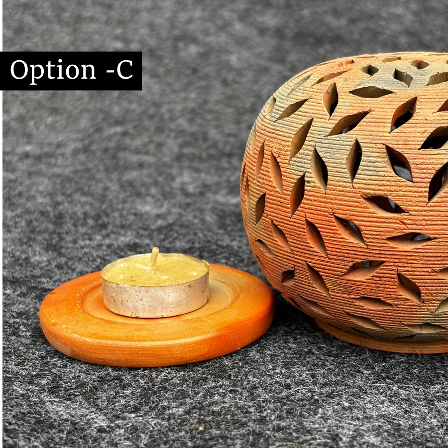 Shop Terracotta Pottery Art - Kuladi  T Light Holder