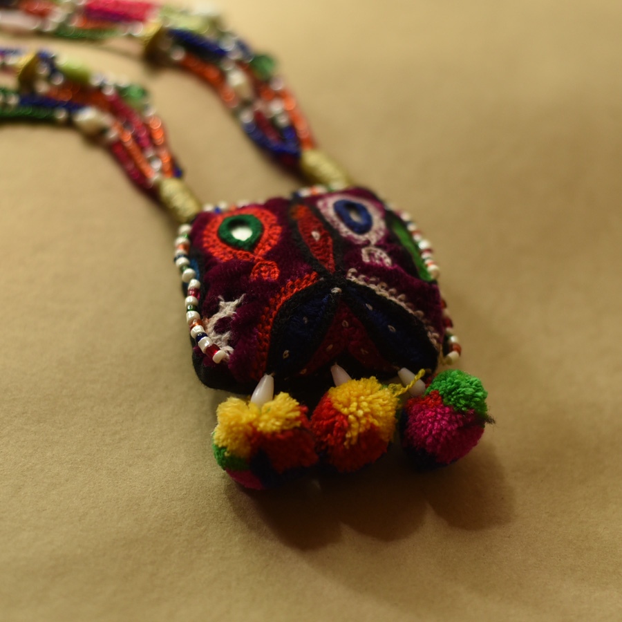  Handmade Tribal Necklace / Embroidered Patch Necklace
