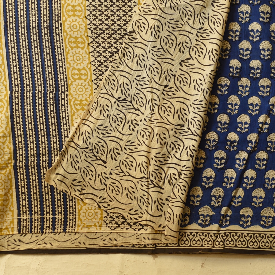 shop Bagru Block Printed Cotton Saree
