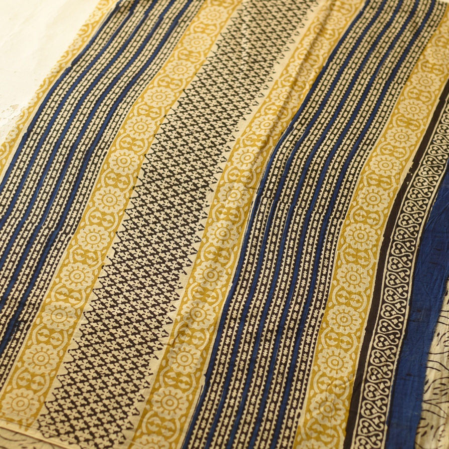 shop Bagru Block Printed Cotton Saree