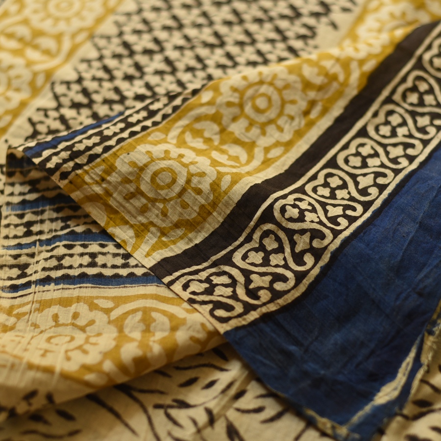 shop Bagru Block Printed Cotton Saree
