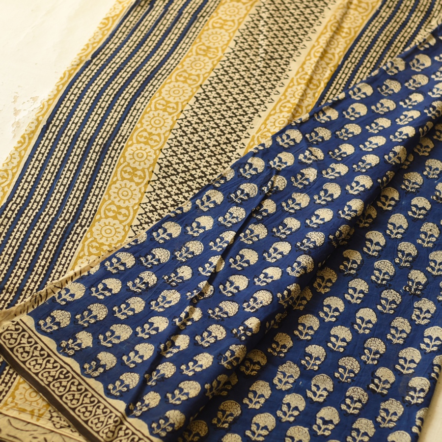 shop Bagru Block Printed Cotton Saree