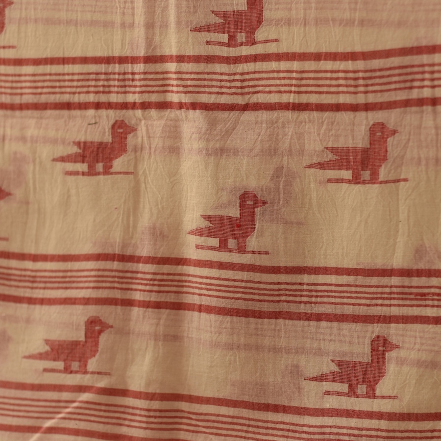 shop Handloom Soft Cotton Jamdani Stole - Bird Motif