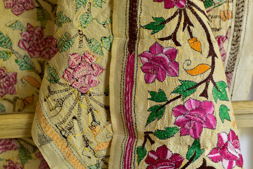 Kantha Tassar Silk Stole 26