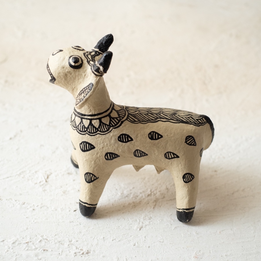 shop Madhubani Hand Painted Paper Mache ~ big cow