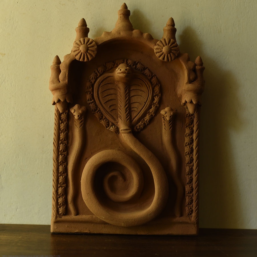 Mitti ki murti - Handmade Terracotta Wall Hanging Plaques - Snake