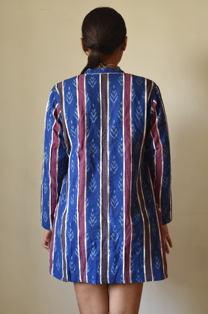 shop Handloom Cotton Ikat Long Shrug