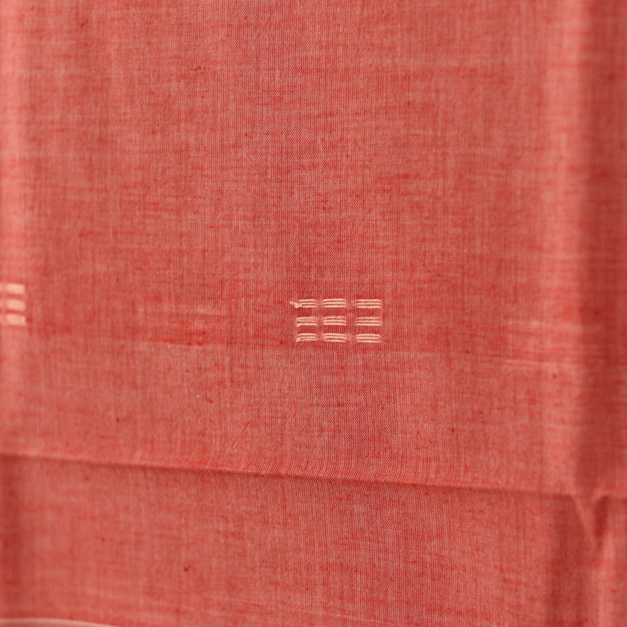 shop Handloom Soft Cotton Jamdani Stole - Tomato Red