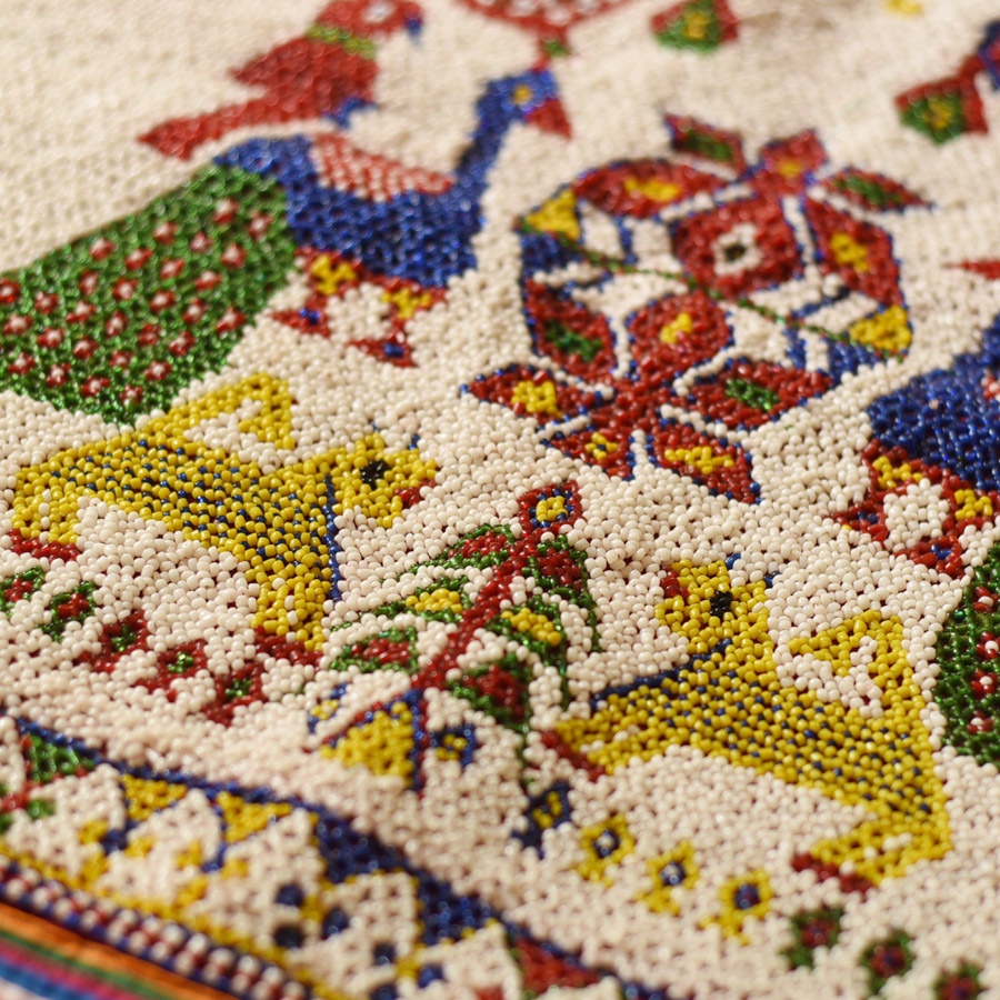 Saurashtra Beadwork - Old & Antique Wall Hanging - Peacock Motif Chakda