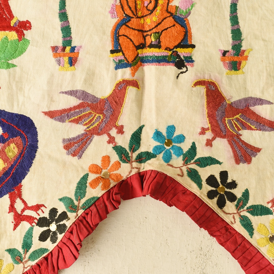 Old Hand Embroidered Wall Hanging