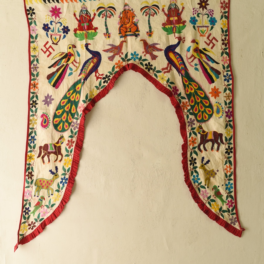 Old Hand Embroidered Wall Hanging