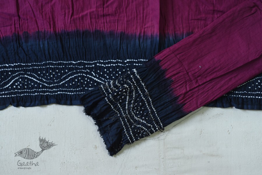 latest collection of cotton bandhni purple and grey saree