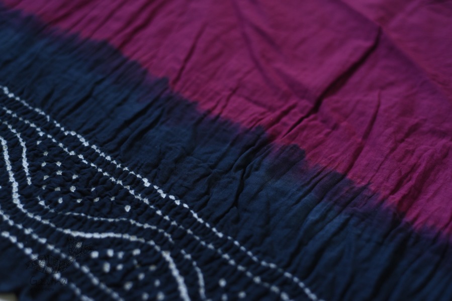 latest collection of cotton bandhni purple and grey saree