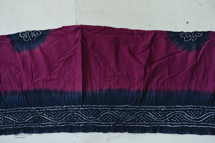 latest collection of cotton bandhni purple and grey saree