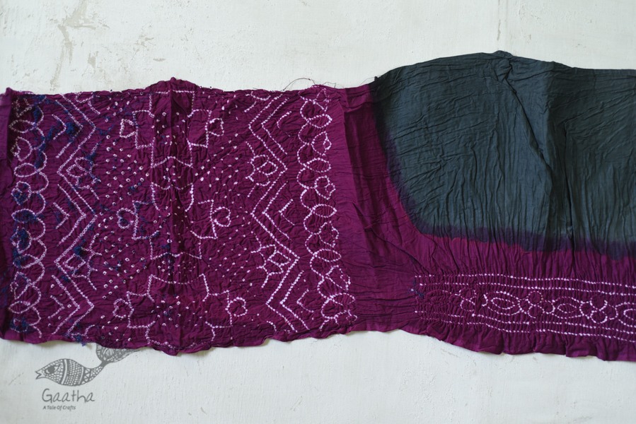 grey and violet cotton bandhni sarees