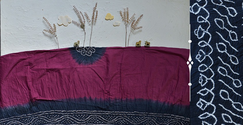 latest collection of cotton bandhni purple and grey saree