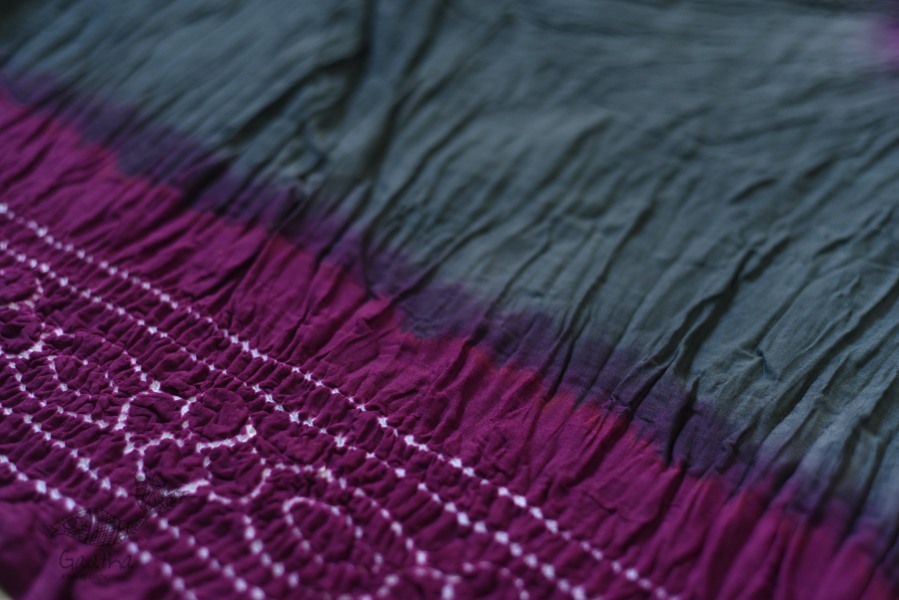 grey and violet cotton bandhni sarees