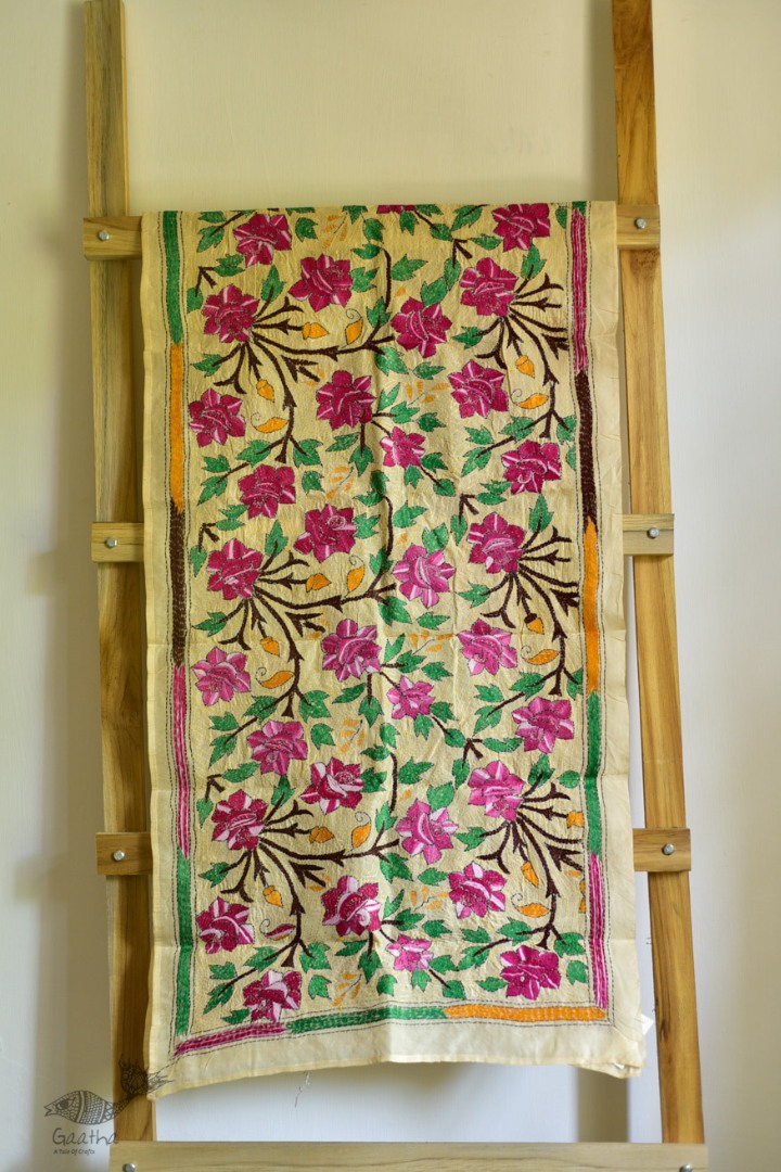 Kantha Tassar Silk Stole 26