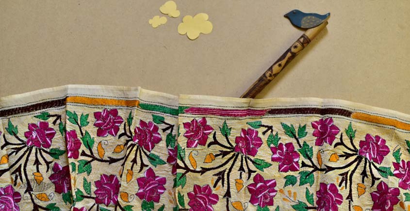 Kantha Tassar Silk Stole 26