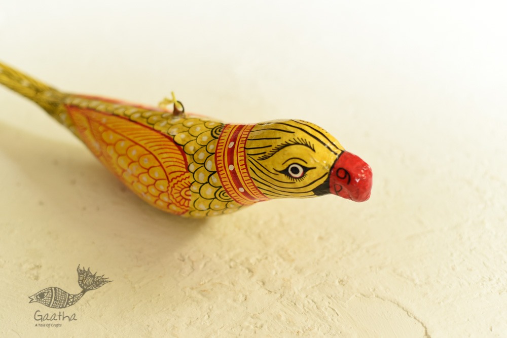 shop hand painted Paper Mache Hanging Bird