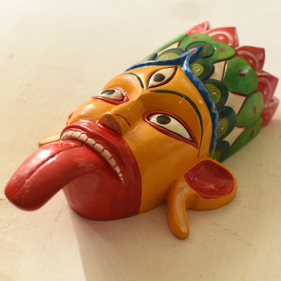 shop handmade wooden mask - Tribal God