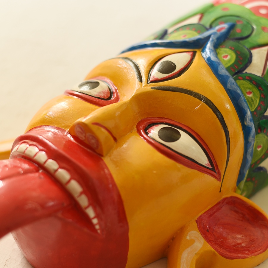 shop handmade wooden mask - Tribal God
