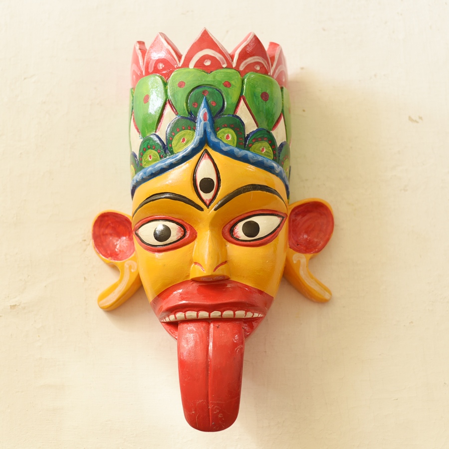 shop handmade wooden mask - Tribal God