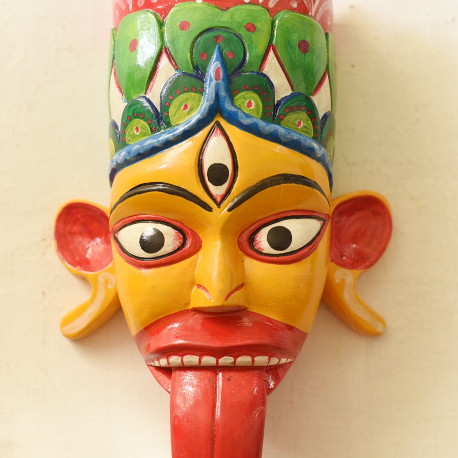 shop handmade wooden mask - Tribal God