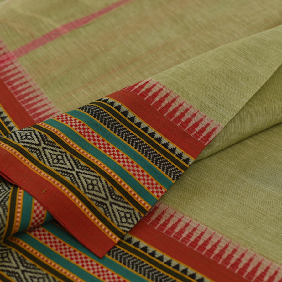 shop Begampuri Cotton Saree With Woven Border