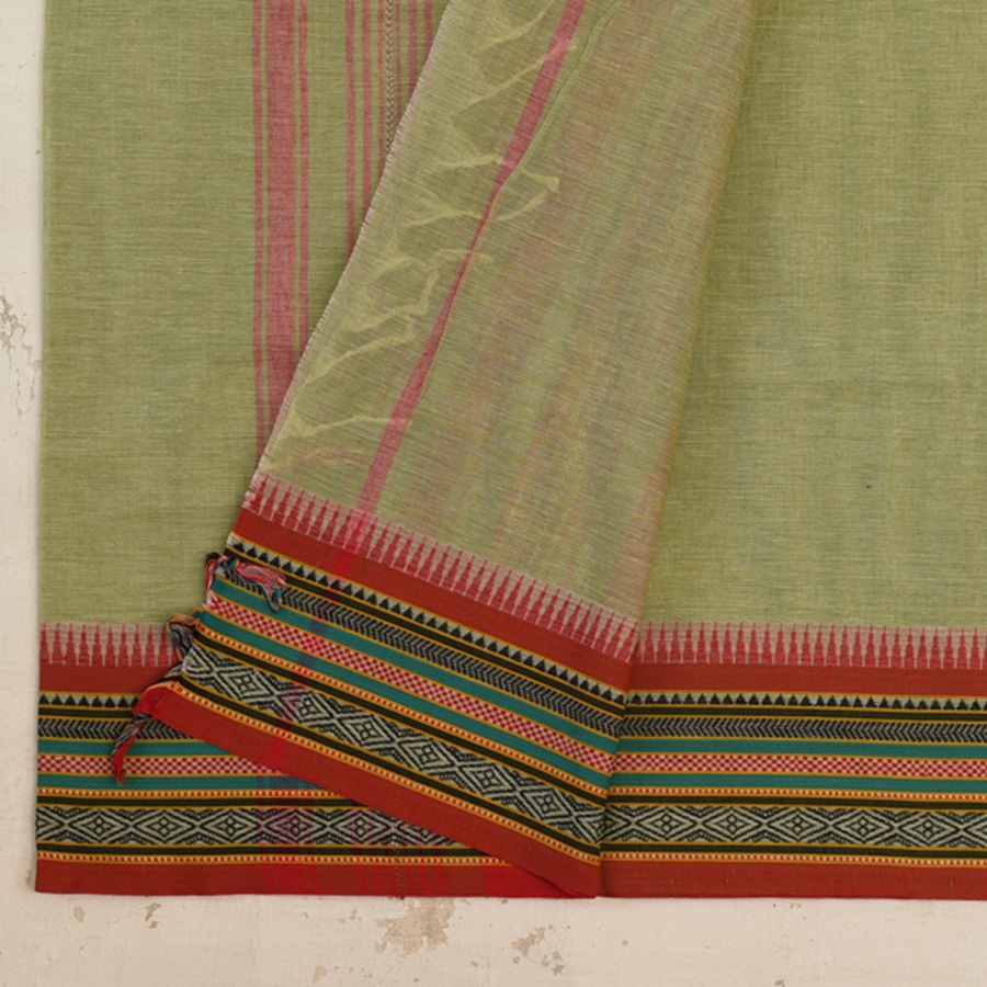 shop Begampuri Cotton Saree With Woven Border