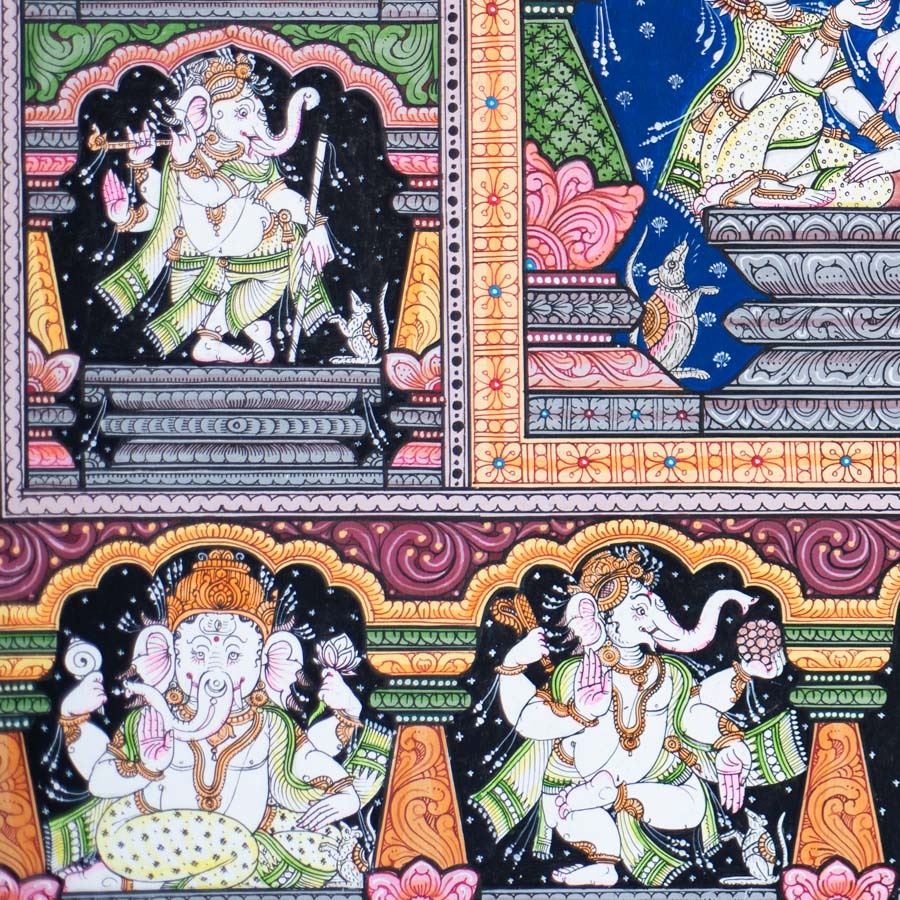 shop Traditional patachitra Panchmukhi Gajanand Painting 