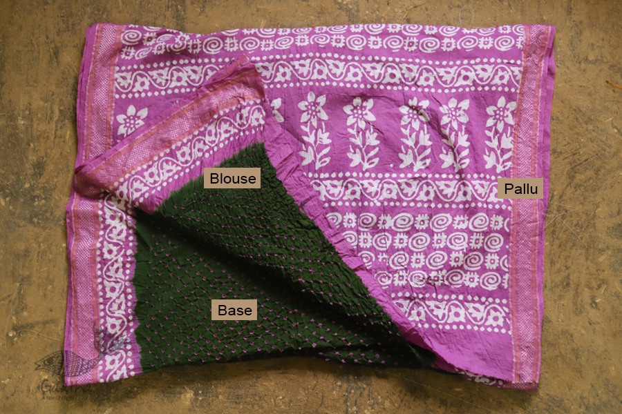 पौष ❈ Batic Bandhani  ❈ Cotton Saree ❈ 11
