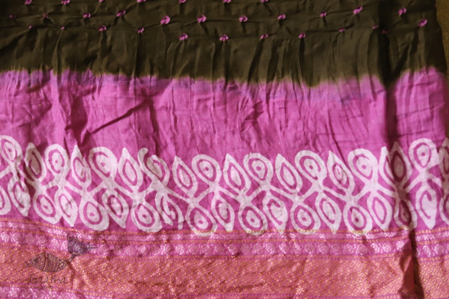 पौष ❈ Batic Bandhani  ❈ Cotton Saree ❈ 15