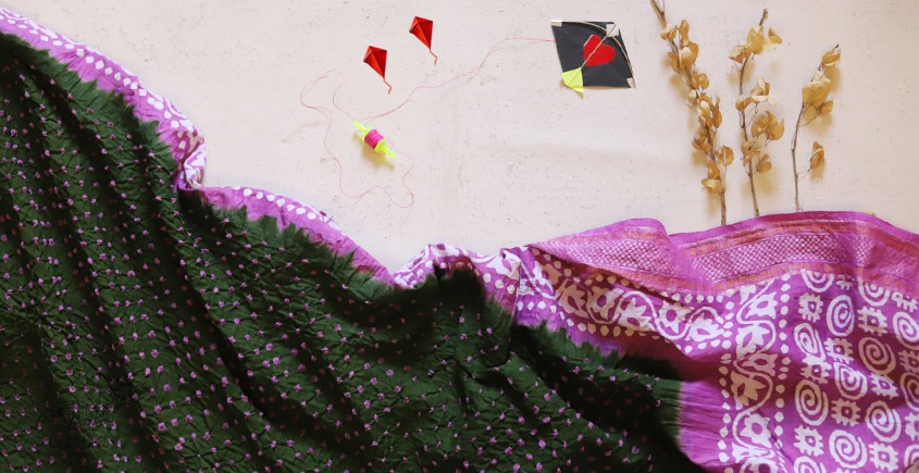 पौष ❈ Batic Bandhani  ❈ Cotton Saree ❈ 11