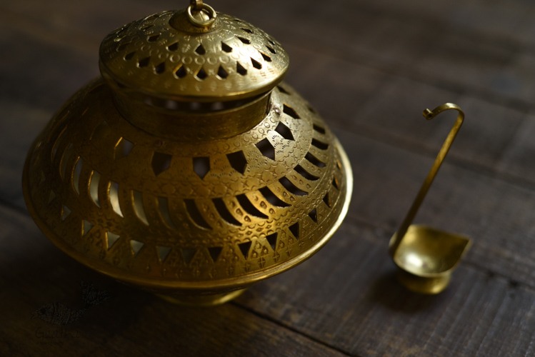 Handmade Brass Kalash - Ghada with diya