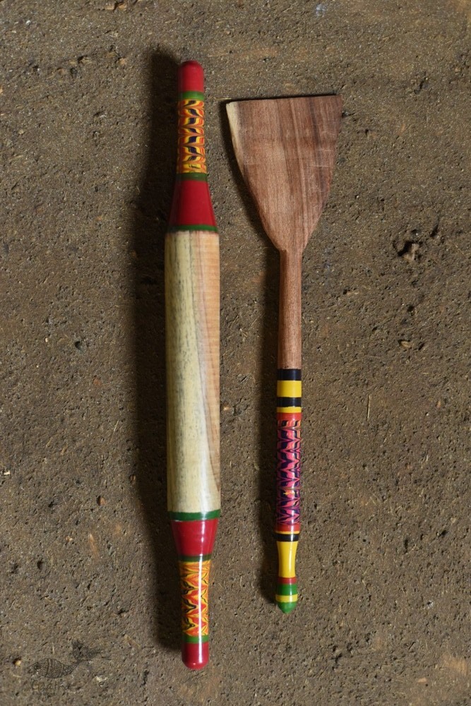 shop Wooden Kutch Lacquer Ladle (Rolling Pill + Turner) 